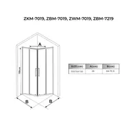 Toulon | cabină de duș White 6mm 70*70 190cm