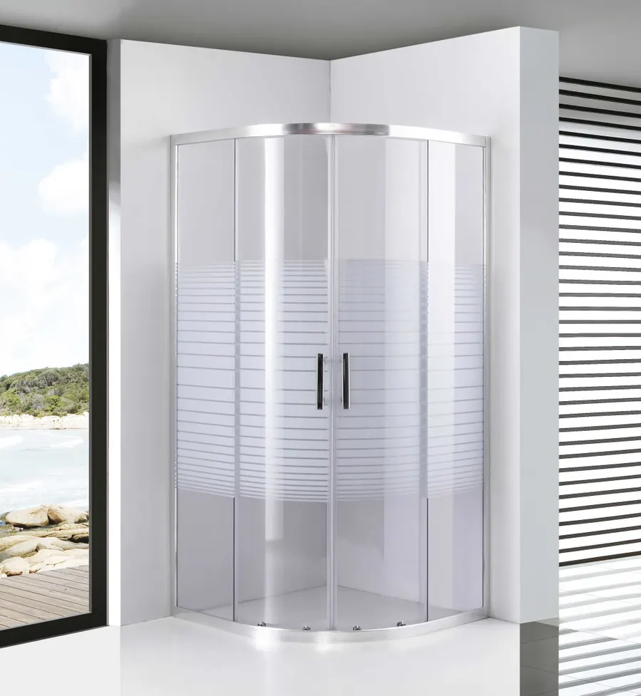 Avignon | cabină de duș semirotundă White 6mm 90*90 190cm