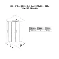 Avignon | cabină de duș semirotundă White 6mm 90*90 190cm